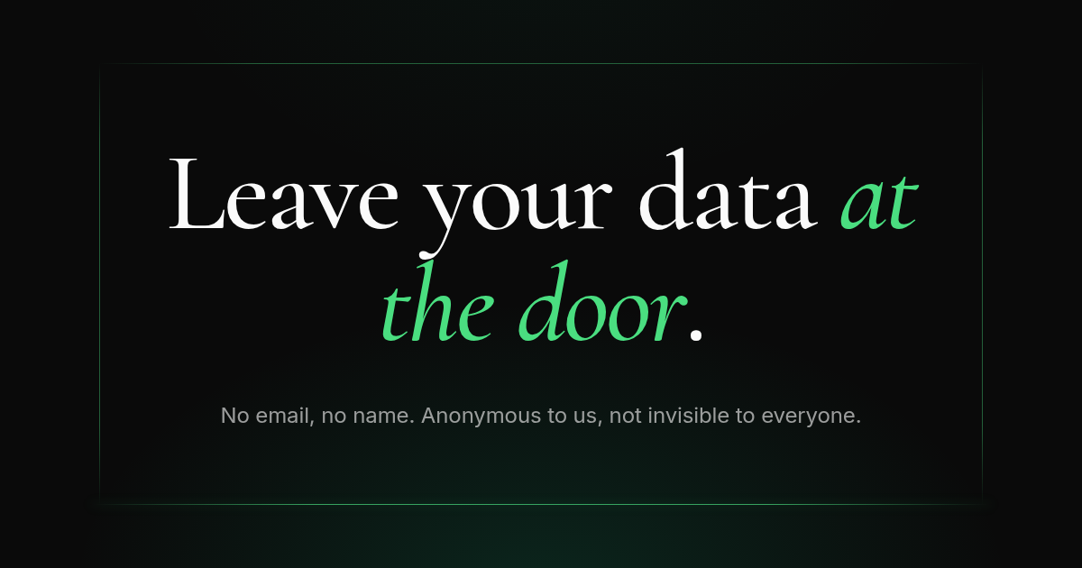 Leave your data at the door